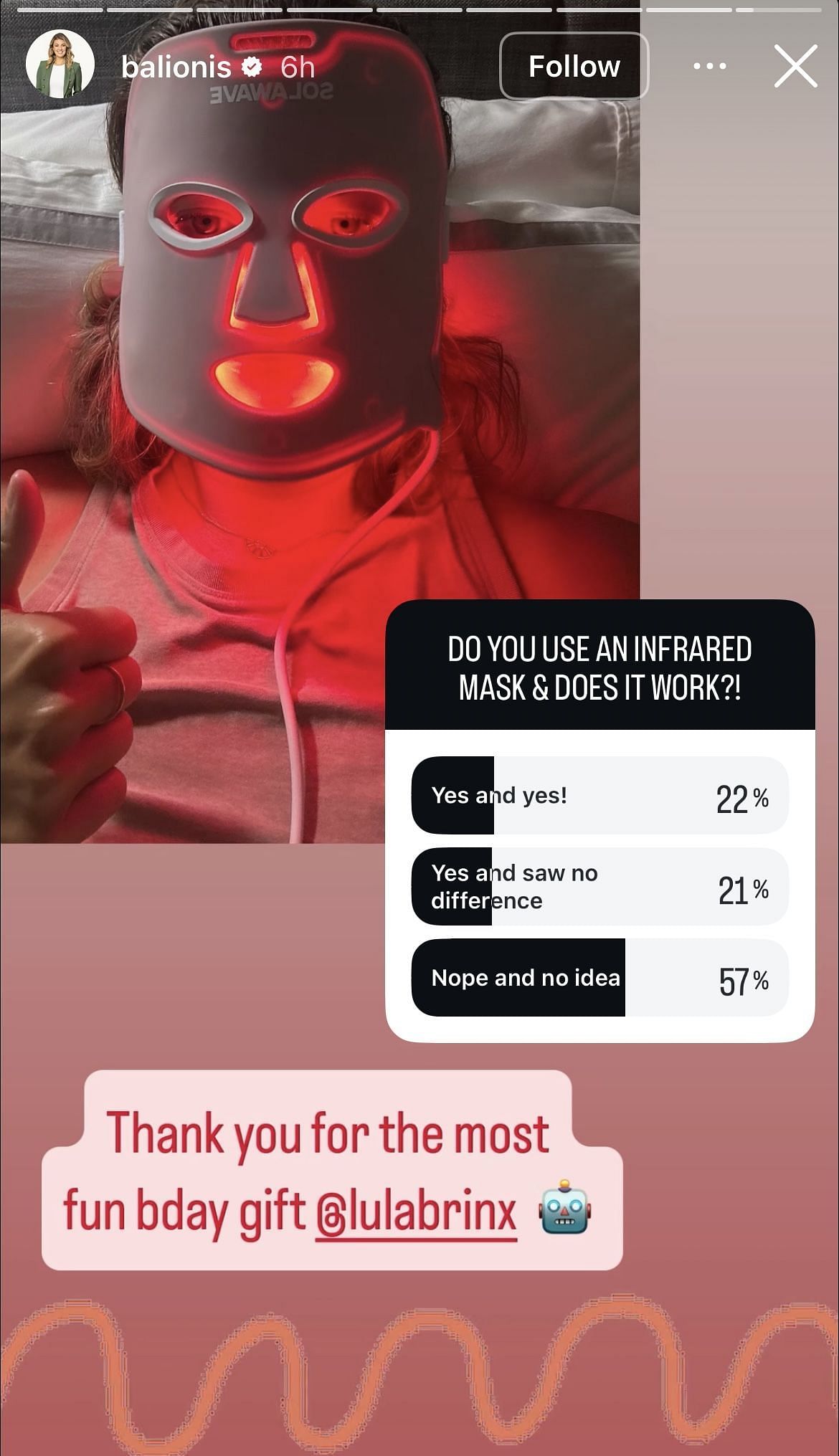 Still taken from Amanda Balionis’ Instagram Story - Image Source: Instagram/@balionis